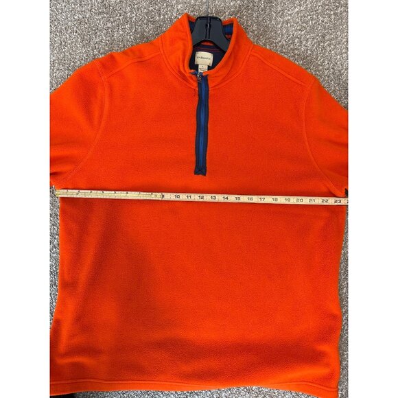 G.H. Bass & Co. Men's Orange Fleece 1/4 Zip Pullover Sweater Size L - Picture 5 of 7